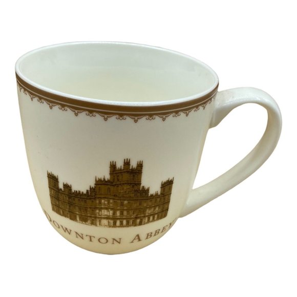 2013 Downton Abbey Coffee Mug World Market Highclere Castle Gold 4” - Picture 2 of 10